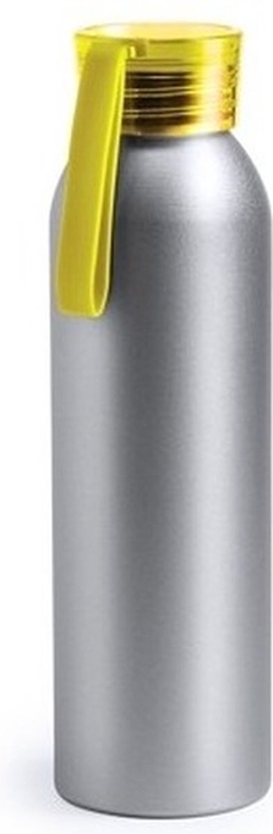 Aluminium drinkfles/waterfles met gele dop 650 ml - Sportfles - Sportbidon