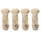 Scheerlijnset - 4x - katoen - 3 mm - 4 meter - tentkoorden - spantouw - Kamperen en outdoor - Tentuitrusting