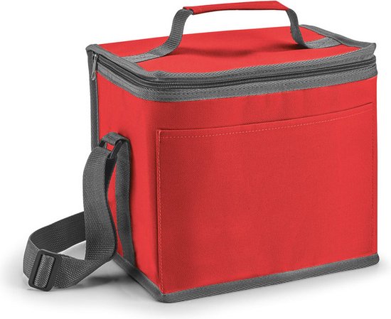 Kleine koeltas voor lunch rood met 2 stuks flexibele koelelementen 9 liter van Klein — afbeelding 2