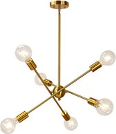 Groenovatie Design Hanglamp - Gouden / Messing - 6-Lichts - E27 Fitting - 60 x 105 cm