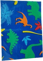 Tafelkleed party Dinosaurus design - Donkerblauw / Multicolor - Kunststof - 180 x 140 cm - Feestje - Party - Verjaardag - Themafeest