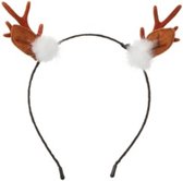 Kerst diadeem/haarband rendier gewei 19 cm kerstaccessoires - Kerstaccessoires/tiara/diademen
