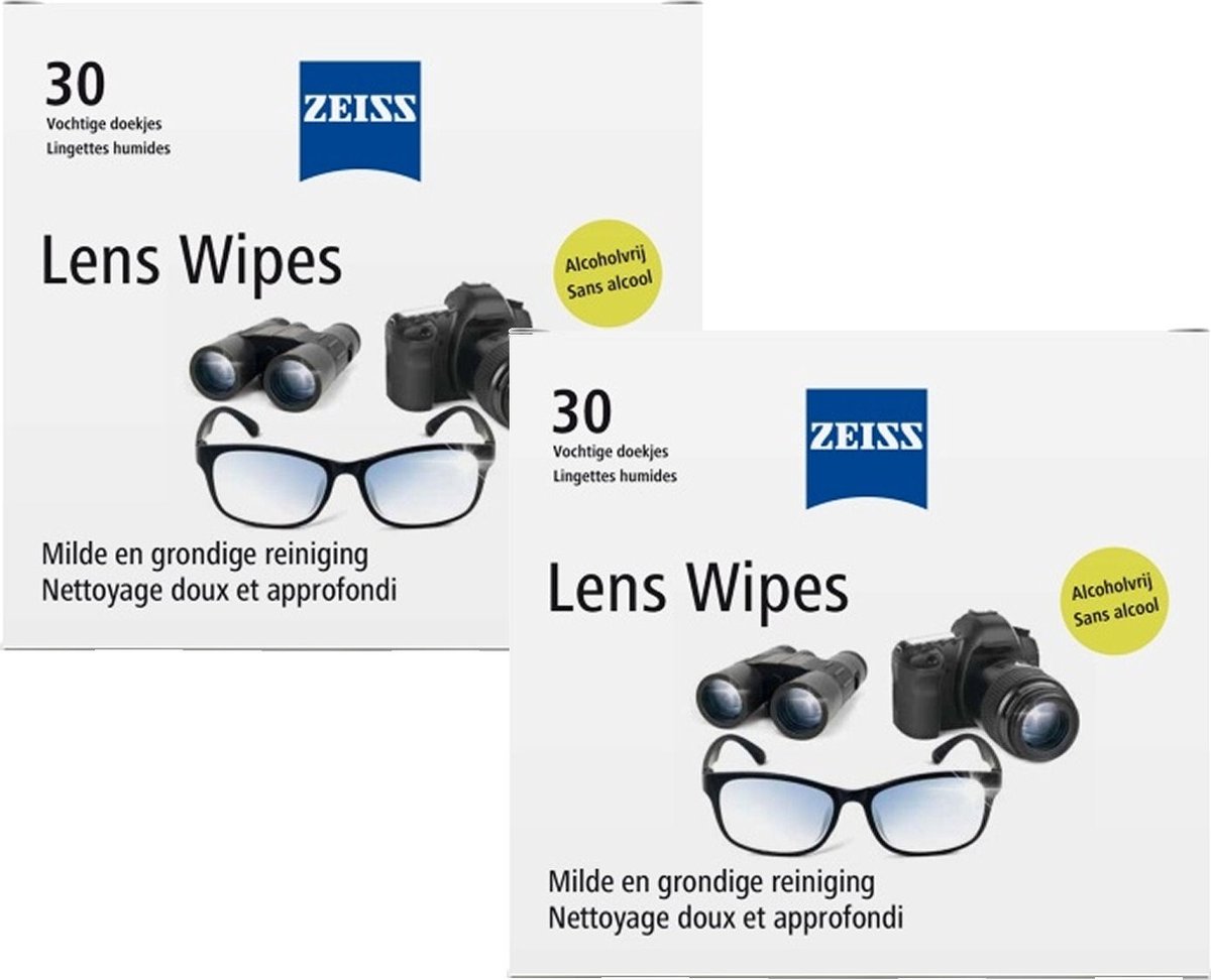 Zeiss - Lens Wipes - 2 pak - 2 x 30 Reinigingsdoekjes - (alcoholfree)