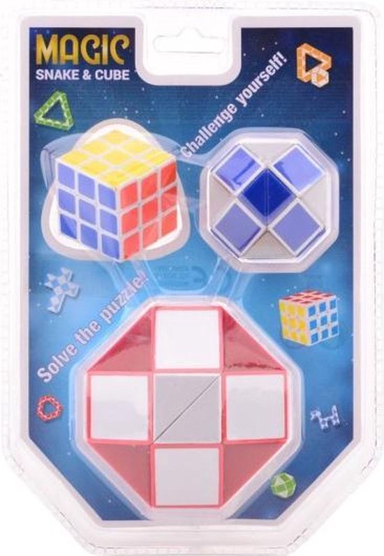 Afbeelding van het spel Puzzel Magische Kubus En Slang 3-delig Rood