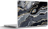 Laptop sticker - 15.6 inch - Glitter - Goud - Marmer - Agaat - Geode - 36x27,5cm - Laptopstickers - Laptop skin - Cover