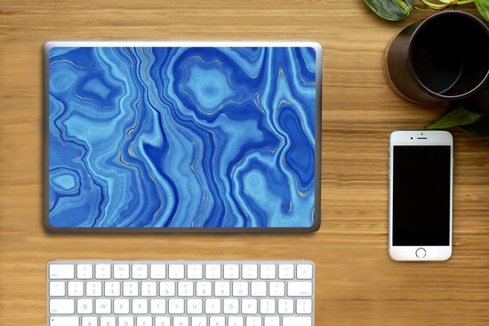 Autocollant pour ordinateur portable - 10,1 pouces - Marbre - Or - Ciel - 25x18cm - Autocollants pour ordinateur portable - Peau pour ordinateur portable - Couverture