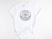 Lykke Aged to Perfection  T-shirt| Vintage 1982| 40 jaar| Unisex T-shirt | Heren – Dames| Maat S