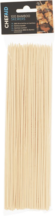 Satéprikkers - 30x - bamboe - 20 cm - BBQ spiezen - vleespennen