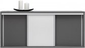 InspireMe- Moderne DRESSOIR,COMMODE woonkamer ladekast met 3 deuren 160/70/40 cm  GRIS G03 WIT + GRIJS