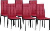 Albatros Eetkamerstoelen Rimini in Set van 6, Rood - Edele Italiaanse vormgeving - kunstlederen bekleding, comfortabele gestoffeerde stoel - Moderne keukenstoel, eetkamerstoel of eettafelstoel