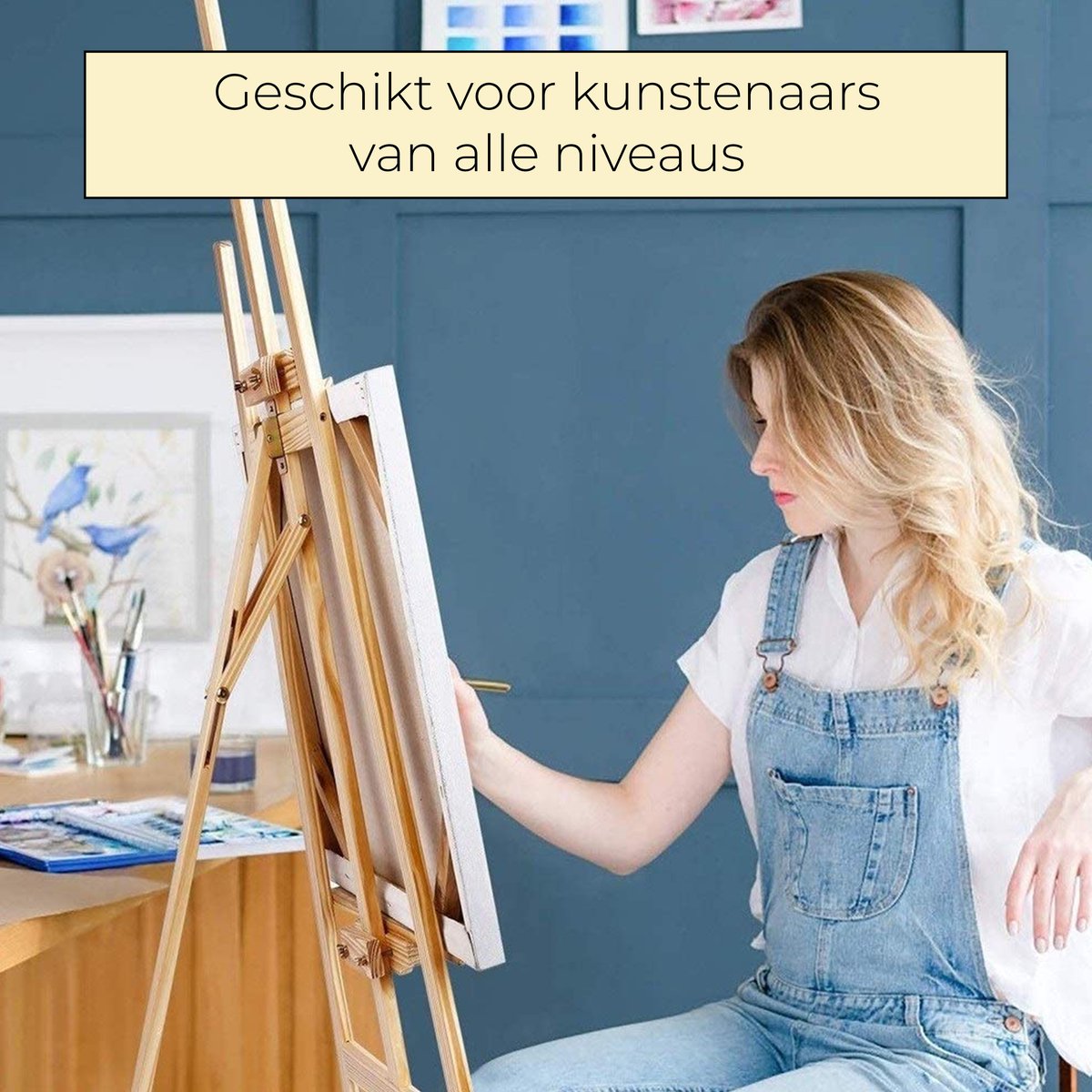 Houten schildersezel voor kinderen | 112 x 64 x 48 cm | Bekius