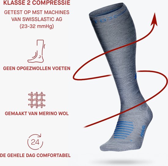 STOX Energy Socks Merino Hiking wandel compressiesokken dames silver grey teal