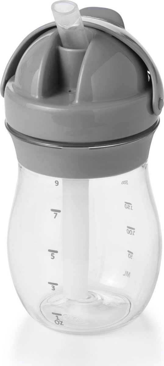 Goedkoopste OXO Tot Transitions Rietjesbeker - Drinkbeker met rietje - Drinkbeker kinderen - Drinkbeker baby - Antilekbeker - 250 ml - Grey