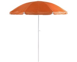 Strand/tuin parasol verstelbaar - oranje - nylon - 200 cm - UV bescherming