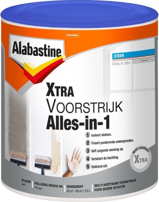 Alabastine Xtra Voorstrijk Alles in 1 - Wit - 1 liter