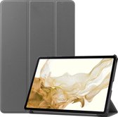 Hoes Geschikt voor Samsung Galaxy Tab S8 Plus Hoes Luxe Hoesje Book Case - Hoesje Geschikt voor Samsung Tab S8 Plus Hoes Cover - Grijs
