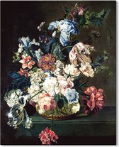 Canvas Schilderij Stilleven met bloemen - Cornelia van der Mijn - 40x50cm