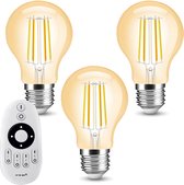 Milight Dual White 3 smart filament lampen met afstandsbediening - 7W - E27 fitting - A60 model amberkleurig