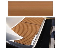 Decking Zelfklevende Bootmat - EVA Teak Foam Decking Mat - Teak Boten Vloerbedekking - Teakhouten Jachtvloeren - Teak Vloerbedekking Vloer - Wasbaar - 300x90x0.6cm - licht bruin