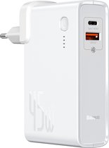 Baseus 2 in 1 Oplader + Powerbank 10.000 mAh Inc. Kabel - Snellader - 45W - USB C & USB A 3.0