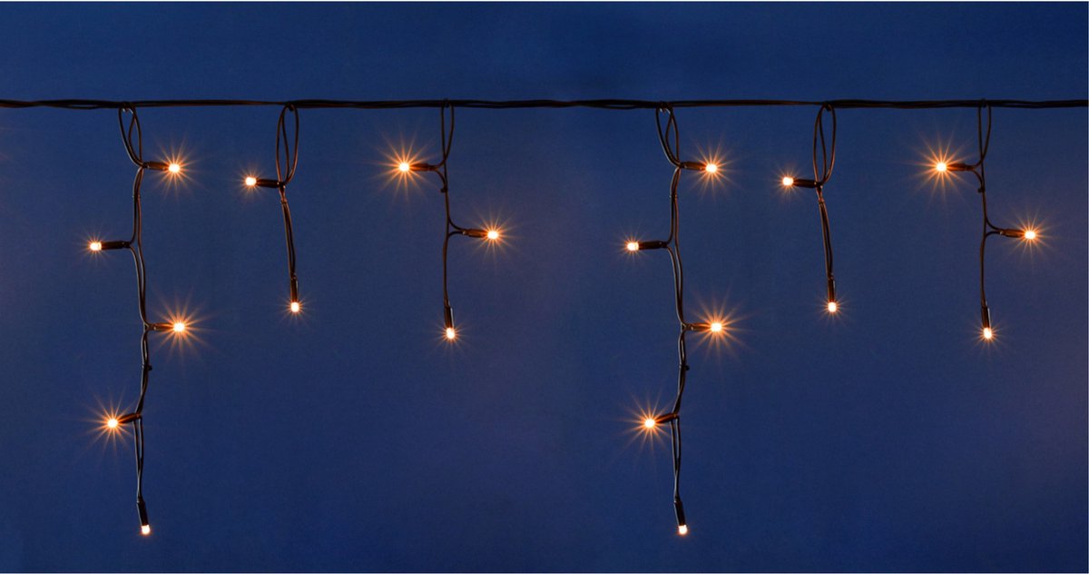 Ijspegelverlichting lichtsnoeren met 500 warm witte lampjes 20 x 0,35 meter - Kerstverlichting