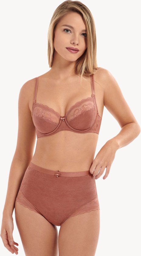 Soutien-gorge à armatures marron-rouge Lisca Evelyn B - E - Marron - Taille - 95C