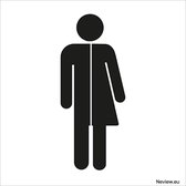 Bordje WC/Toilet - Genderneutraal - 10 x 10 cm - Voor binnen & buiten - Genderneutraal toilet bordje