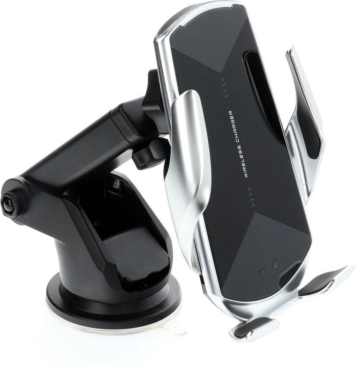 Autohouder met draadloze oplaadautomaat HS3 infrarood sensor - 15W - zilver
