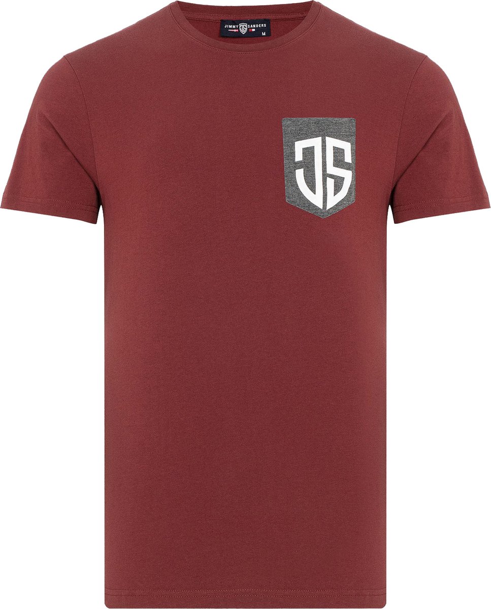 Jimmy Sanders – Simone – T shirt heren – Bordeaux – Maat S