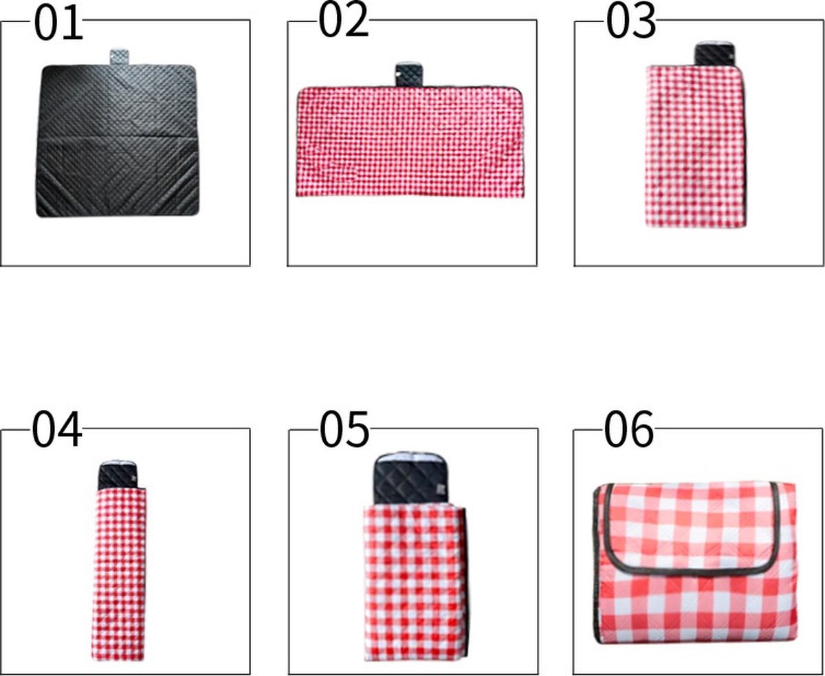 Fuegobird- Picknickdeken-200 x 200 cm-Stranddeken- Opvouwbare campingdeken- Waterdicht- Zanddichte picknickmat- Draagbare tuin-strandmat- Machinewasbaar- voor kamperen- Tuin- Park- Strand-geschikt voor kinderen's kruipdeken (rood) — cadeau in Sport & Outdoor - foto 3