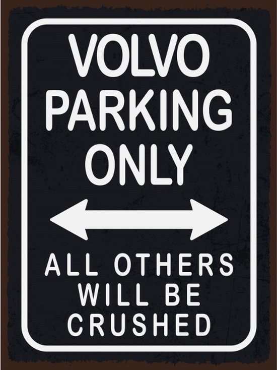 Volvo Parking - Metalen wandbord - Retro wandbord - Metal sign