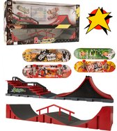 Fingerboard skatepark - Fingerboard - Vingerboard -  De meest complete set op Bol.com - 5 skate ramps -  4 skateboarden + onderdelen