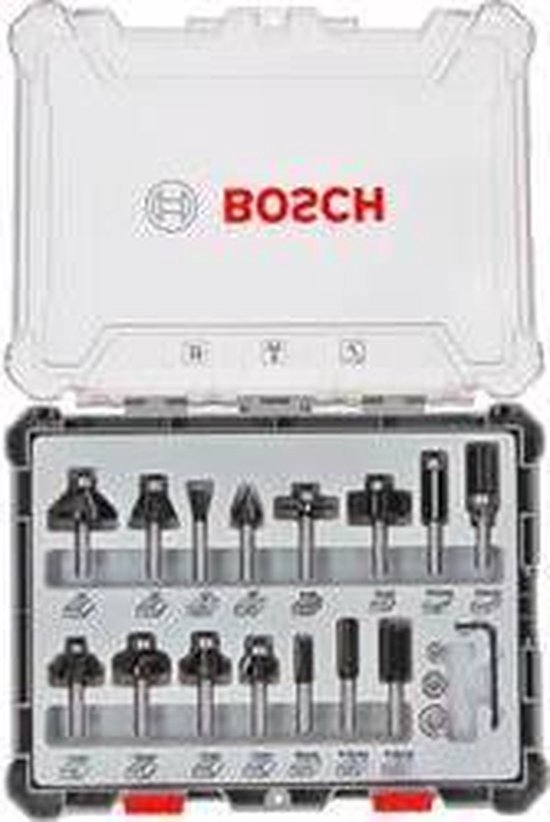 Bosch 2607017472 15-delige Frezenset in cassette - 8mm - Bosch