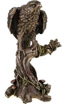 MadDeco - figurine faucon pèlerin sur souche - bronze - polystone - 25 cm