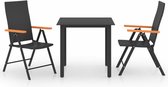 vidaXL Ensemble de jardin 3 pièces noir et marron