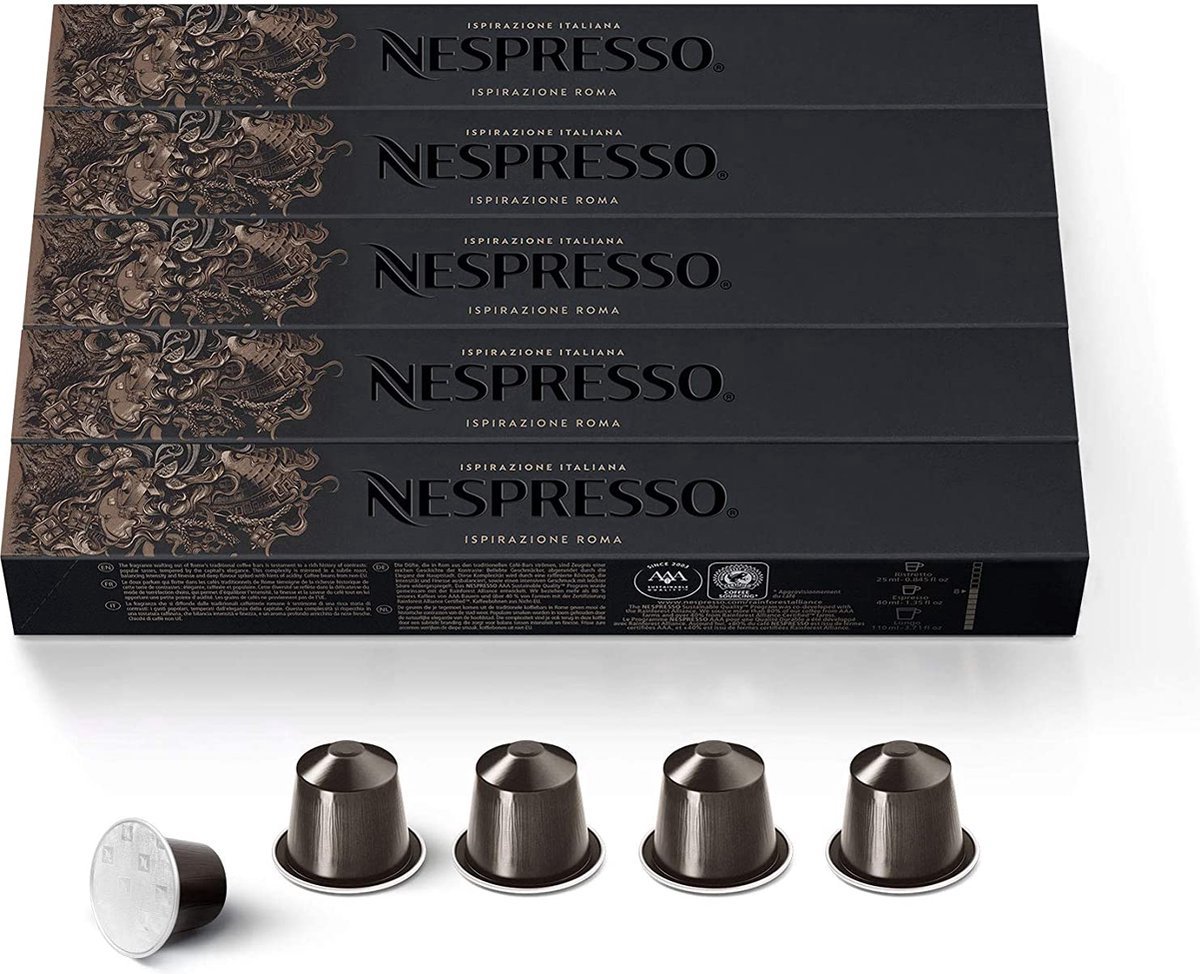 Nespresso Roma Koffie Cups - 5 x 10 stuks = 50 stuks - voordeelverpakking