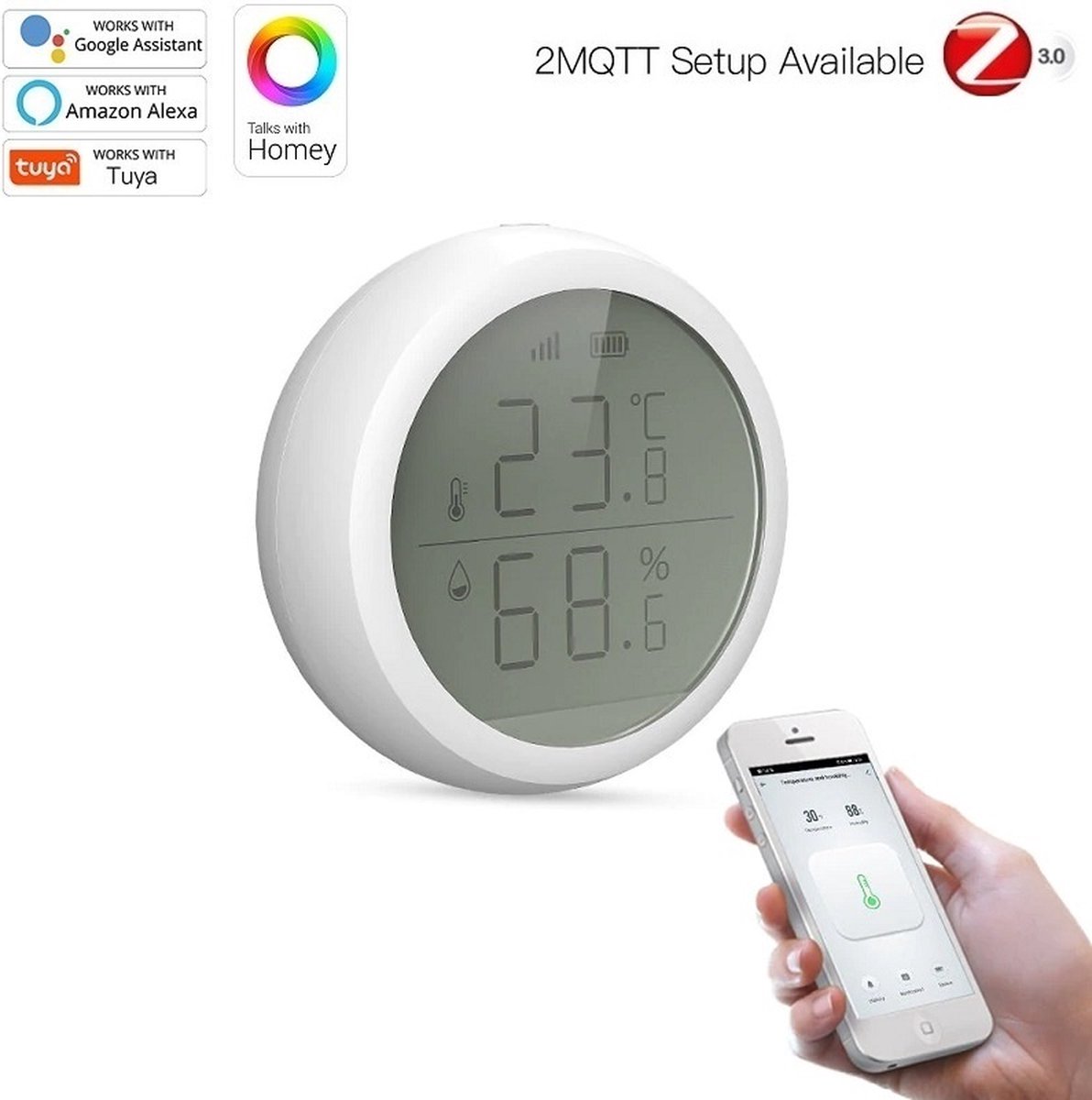 Capteur de température Moes SmartHome - Ecran LCD - Tuya SmartLife