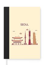 Notitieboek - Schrijfboek - Seoul - Skyline - Zuid-Korea - Notitieboekje klein - A5 formaat - Schrijfblok