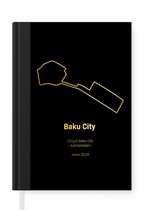 Notitieboek - Schrijfboek - Baku - Formule 1 - Circuit - Notitieboekje klein - A5 formaat - Schrijfblok - Cadeau voor man