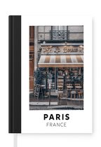 Notitieboek - Schrijfboek - Parijs - Frankrijk - Café - Notitieboekje klein - A5 formaat - Schrijfblok