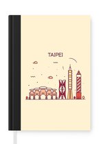 Notitieboek - Schrijfboek - Skyline - Taiwan - Taipei - Notitieboekje klein - A5 formaat - Schrijfblok