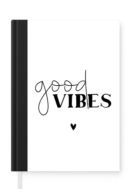 Foto: Notitieboek schrijfboek quotes good vibes spreuken notitieboekje klein a5 formaat schrijfblok