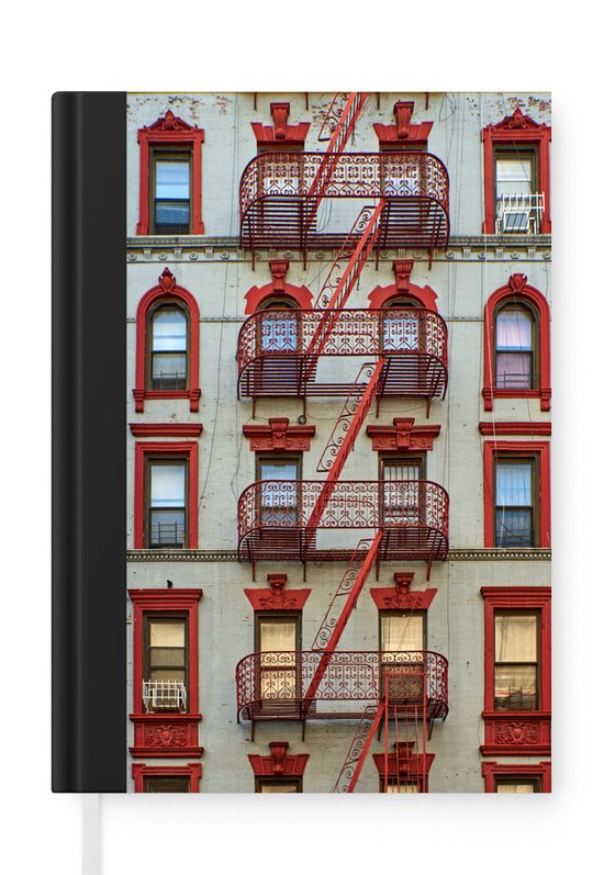 Notitieboek - Schrijfboek - Appartementencomplex in New York - Notitieboekje klein - A5 formaat - Schrijfblok