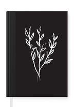 Notitieboek - Schrijfboek - Planten - Bladeren - Line art - Notitieboekje klein - A5 formaat - Schrijfblok