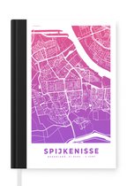 Notitieboek - Schrijfboek - Stadskaart - Spijkenisse - Nederland - Paars - Notitieboekje klein - A5 formaat - Schrijfblok - Plattegrond