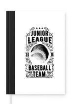 Notitieboek - Schrijfboek - "Junior league, baseball team" op een witte achtergrond - Notitieboekje klein - A5 formaat - Schrijfblok