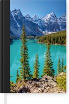 Notitieboek - Schrijfboek - Canadese Moraine Lake tijdens de middag in het Nationale park Banff - Notitieboekje klein - A5 formaat - Schrijfblok