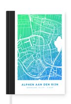 Notitieboek - Schrijfboek - Stadskaart - Alphen aan den Rijn - Blauw - Notitieboekje klein - A5 formaat - Schrijfblok - Plattegrond