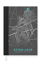 Carnet - Carnet d'écriture - Plan de la ville - Etten-Leur - Grijs - Blauw - Carnet - Format A5 - Bloc-notes - Carte