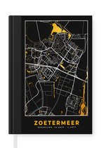 Notitieboek - Schrijfboek - plattegrond - Zoetermeer - Goud - Zwart - Notitieboekje klein - A5 formaat - Schrijfblok - Stadskaart